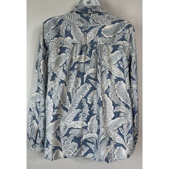 Pilcro Letterpress Shirt Women’s Size Small Sigourney Corduroy Button Down Blue - Picture 5 of 12